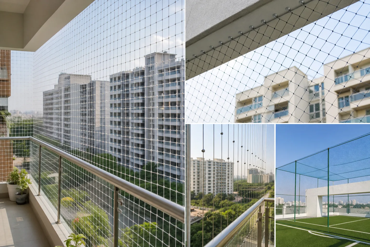 Chennai safety services including balcony nets, bird control, invisible grills, and sports netting